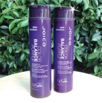 Color Balance Purple shampoo and conditioner bottles