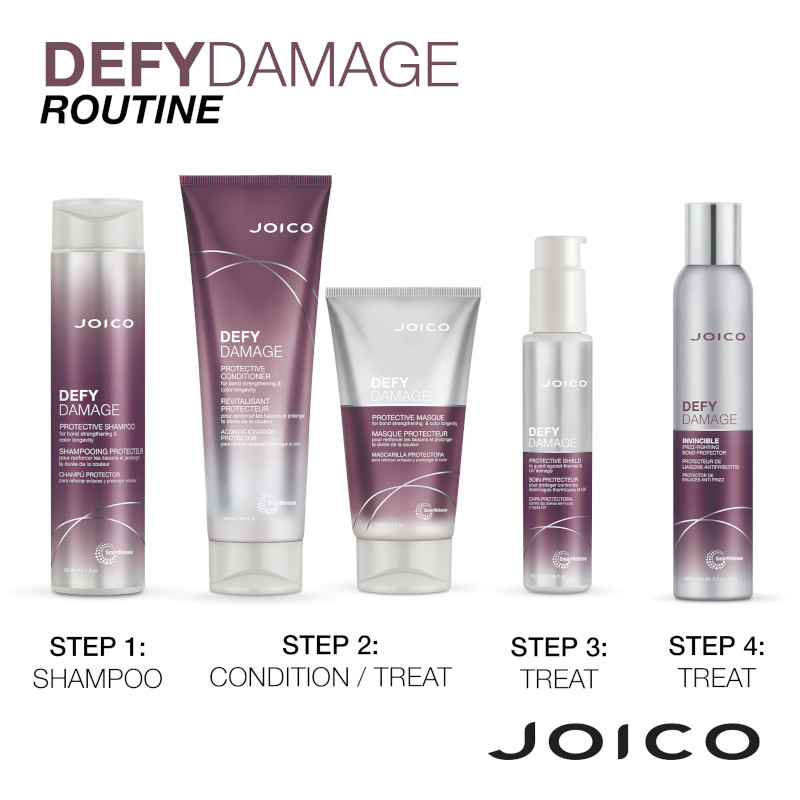 defy damage routine shampoo conditioner masque protective shield bond protector