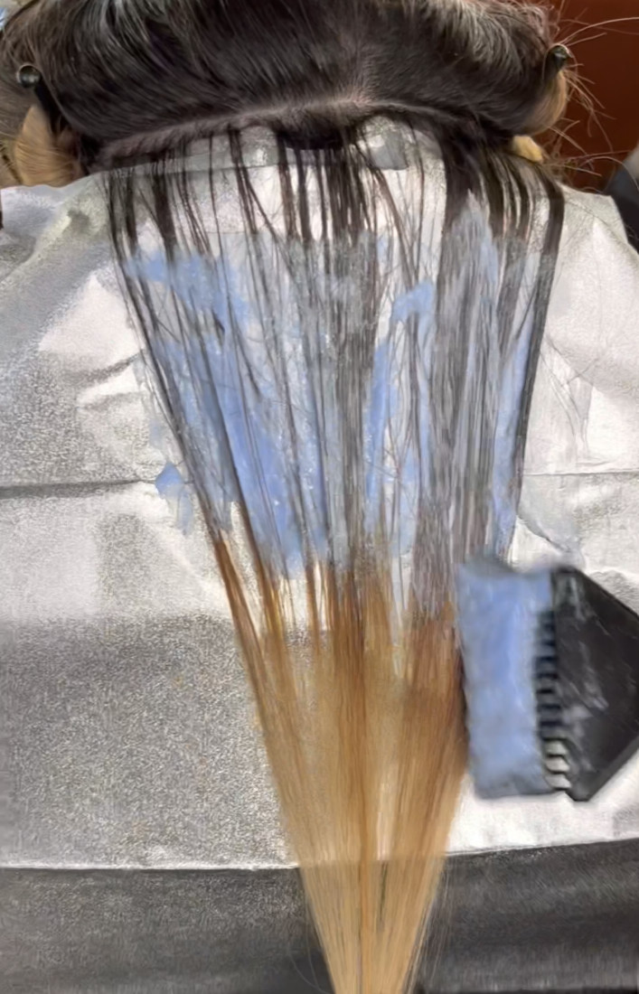 hair being treated