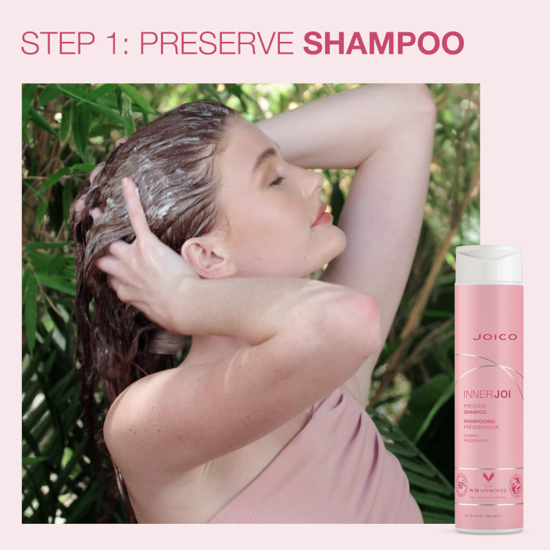 innerjoi preserve shampoo model applying