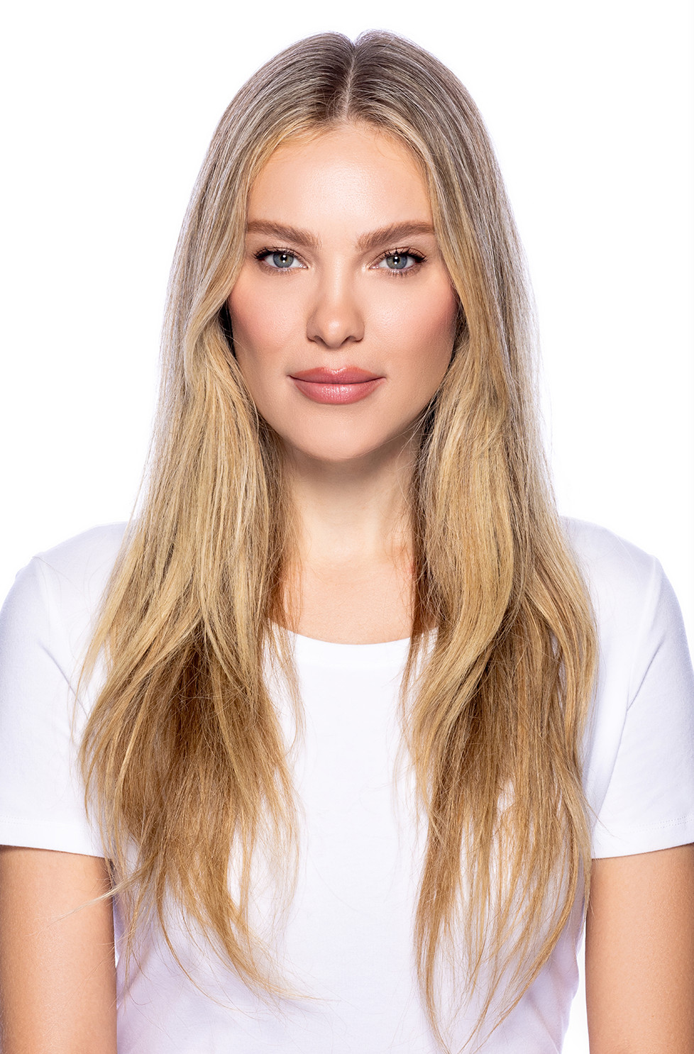 blonde model before treatment