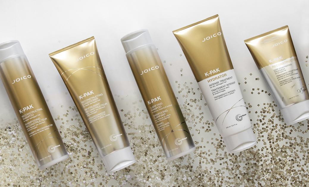 kpak collection of products with shampoo, conditioner, hydrator, masque