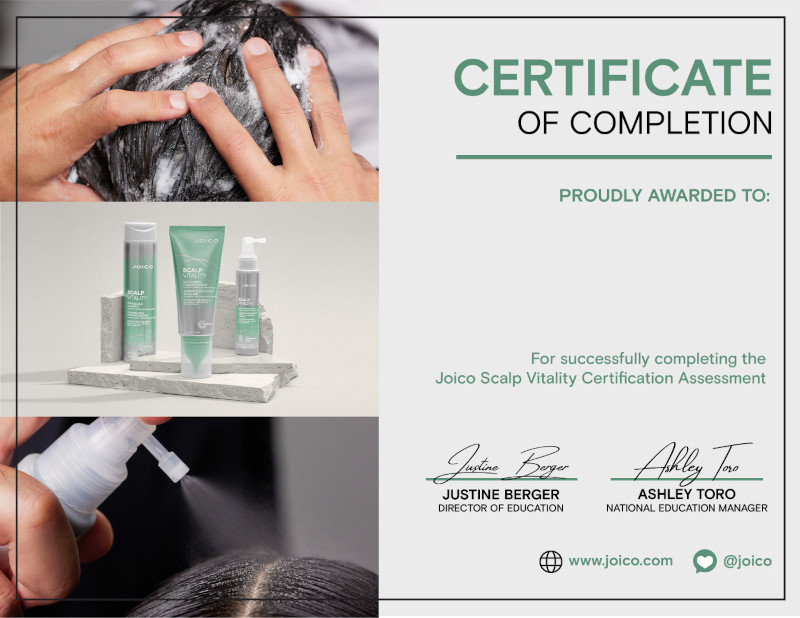 scalp vitality certificate
