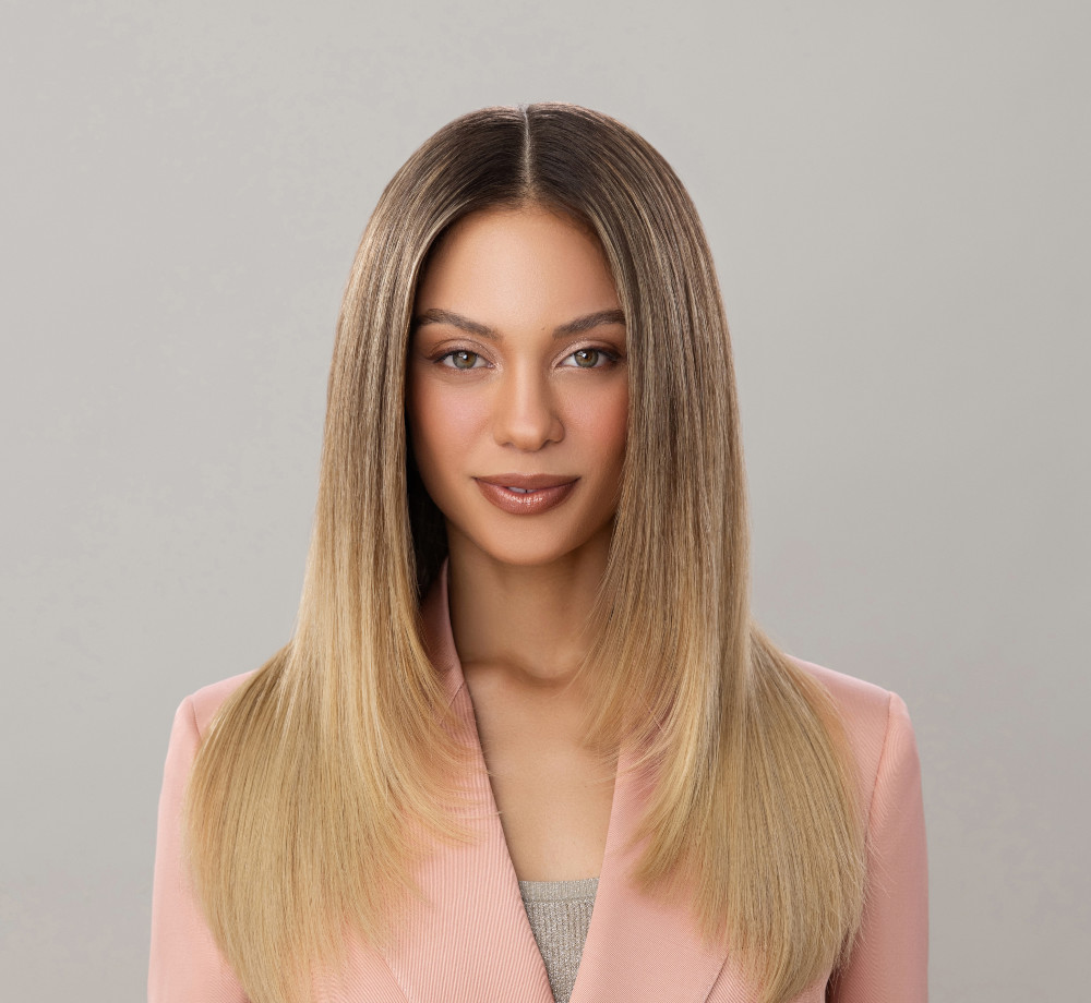 hair model after treatment