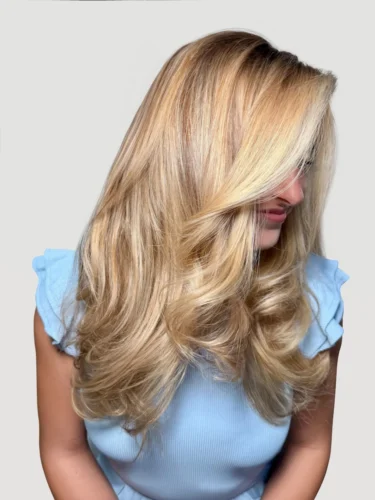 Larisa Malibu with glow blonde hair color treatment